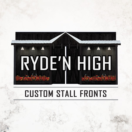 Ryde'N High Custom Stall Fronts Logo